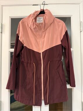 Two-Tone Pink and Burgundy windbreaker Jacket